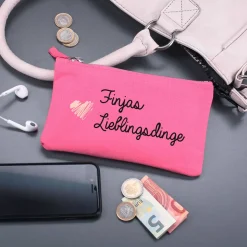 Pinke Tasche Lieblingsdinge mit Namensaufdruck