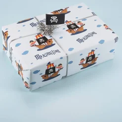 Piraten-Geschenkpapier mit Ihrem Wunschnamen