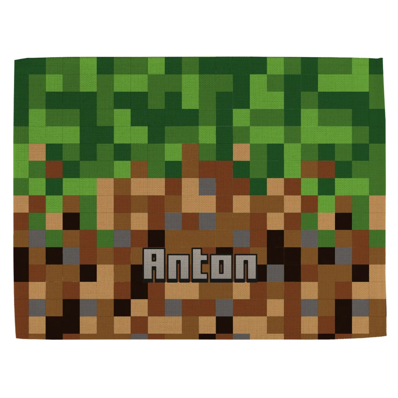 Platzdeckchen aus Stoff im Pixel-Art-Design mit Name personalisiert für Kinder und Gamer