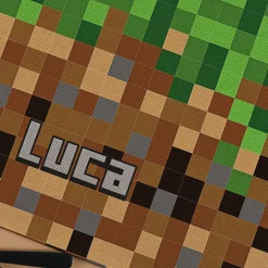 Platzdeckchen aus Stoff im Pixel-Art-Design mit Name personalisiert für Kinder und Gamer