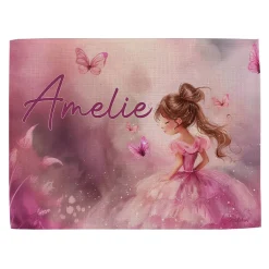 Platzdeckchen aus Stoff mit Prinzessin und Namensaufdruck