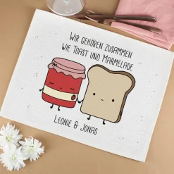 Platzdeckchen - Toast und Marmelade - mit Ihren Wunschnamen