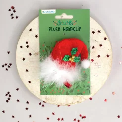 Plüsch-Haarclip Weihnachtsmütze