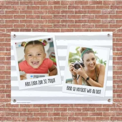 Polaroid-Banner 70x50cm mit zwei Fotos und Ihren Wunschtexten