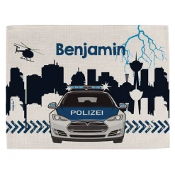 Polizei-Platzdeckchen mit Ihrem Wunschnamen