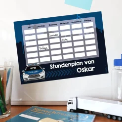 Polizei-Stundenplan mit magnetischer Rückseite
