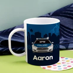 Polizei Tasse aus bruchfestem Kunststoff | Geschenk für Kinder & Kindergarten