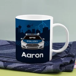 Polizei Tasse aus bruchfestem Kunststoff | Geschenk für Kinder & Kindergarten
