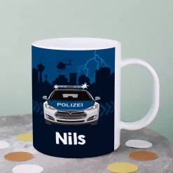 Polizei Tasse aus bruchfestem Kunststoff | Geschenk für Kinder & Kindergarten