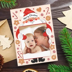 Postkarte mit Weihnachtsmann und Ihrem Foto