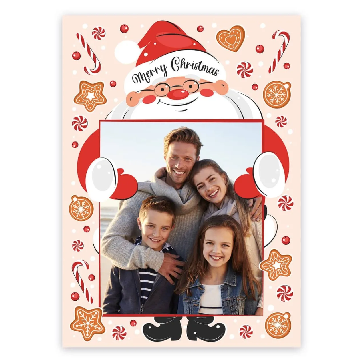 Postkarte mit Weihnachtsmann und Ihrem Foto
