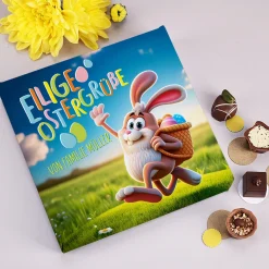 Pralinenbox "Eilige Ostergrüße" mit Wunschtext 100g Lindt Pralinen zum Osterfest