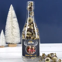 Pralinenflasche mit Fotoaufdruck im Rentier-Design
