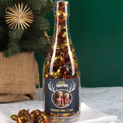 Pralinenflasche mit Fotoaufdruck im Rentier-Design