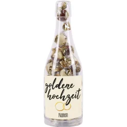 Pralinenflasche zur Goldhochzeit mit Namensaufdruck