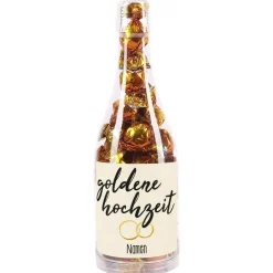 Pralinenflasche zur Goldhochzeit mit Namensaufdruck