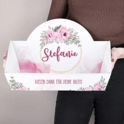 Präsentkorb mit floralem Motiv - perfekt für Geschenksets