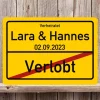 PVC-Schild zur Hochzeit mit Namen und Datum
