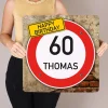Quadratisches PVC-Banner zum Geburtstag mit Verkehrszeichenmotiv