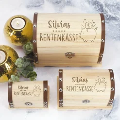 Rentenkasse - Schatztruhe in 3 Größen als Geschenk zur Rente