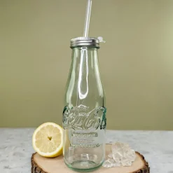 Retro Coca-Cola Trinkflasche aus Glas personalisiert mit Name und Urlaubsmotiv