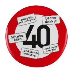 Riesen Button Verkehrsschild 18 bis 100