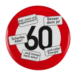Riesen Button Verkehrsschild 18 bis 100