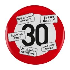 Riesen Button Verkehrsschild 18 bis 100