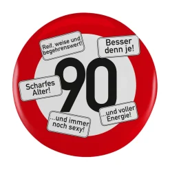 Riesen Button Verkehrsschild 18 bis 100