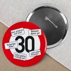 Riesen Button Verkehrsschild 18 bis 100