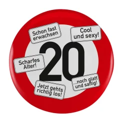 Riesen Button Verkehrsschild 18 bis 100
