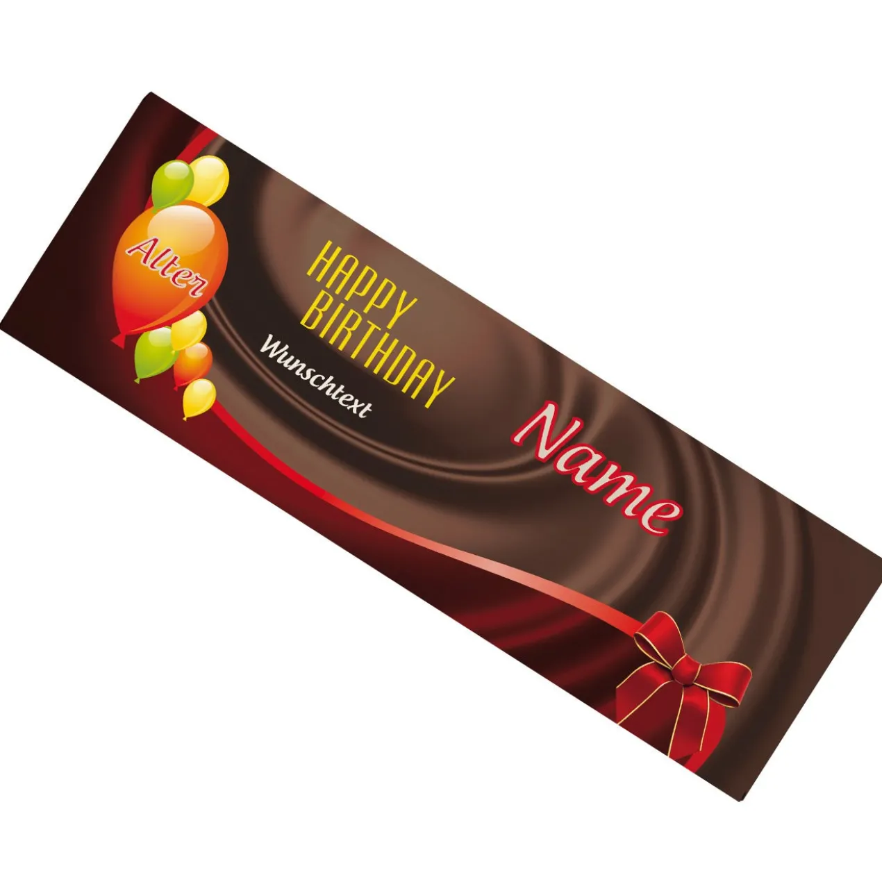 Riesige Schokolade zum Geburtstag mit Alter, Name und Text