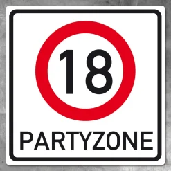 Riesiges PVC Verkehrsschild Geburtstag - 18 bis 100
