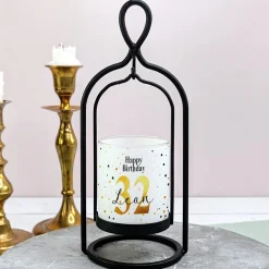 Ritzenhoff Windlicht zum Geburtstag personalisiert mit Name & Alter | Happy Birthday Weiß