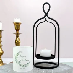 Ritzenhoff Windlicht zur Hochzeit personalisiert mit Namen & Datum | Eukalyptus