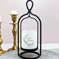 Ritzenhoff Windlicht zur Hochzeit personalisiert mit Namen & Datum | Eukalyptus