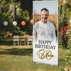 Roll-Up Banner - mit großem Foto zum Geburtstag