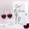 Romantisches Geschenkset zur Hochzeit mit Weingläsern und Holzbox