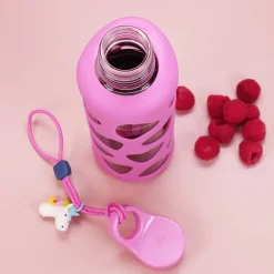 Rosa Kinder-Trinkflasche und Brotdose im Set mit Ihrem Wunschnamen