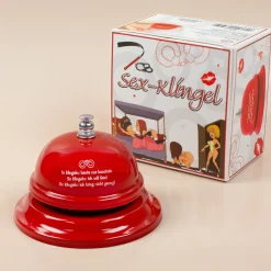 Rote Sex-Klingel mit witzigem Aufdruck | Lustiges Geschenk für Paare, Geburtstage oder JGA