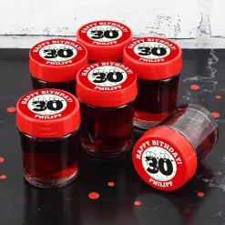 6r Set Schnaps zum 30. Geburtstag mit Name und Text