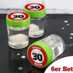 6r Set Schnaps zum 30. Geburtstag mit Name und Text