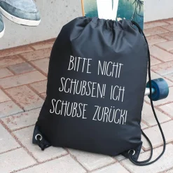 Rucksack Bitte nicht schubsen - in mehreren Farben mit Wunschtext