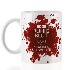 Ruhig Blut - Tasse mit Name für Krankenpfleger oder -schwestern