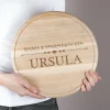 Rundes Holzbrettchen - 30 cm - mit Ihren Wunschtexten graviert