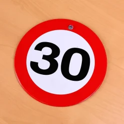 rundes Metallschild zum 30. Geburtstag