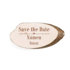 Save the Date Holzmagnet mit persönlicher Gravur