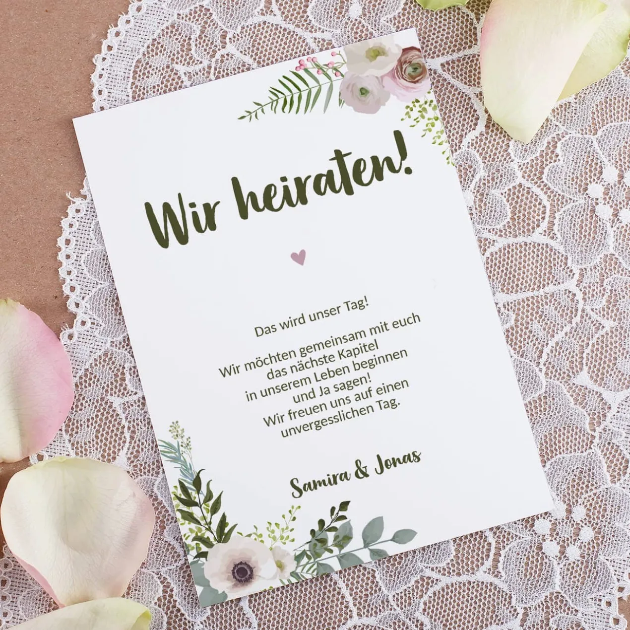 Save the Date Karte mit Blumenmotiv