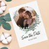 Save the Date Karte mit Eukalyptusmotiv und Foto