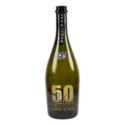 Scavi & Ray gravierte Prosecco Flasche zur Goldenen Hochzeit mit Namensgravur